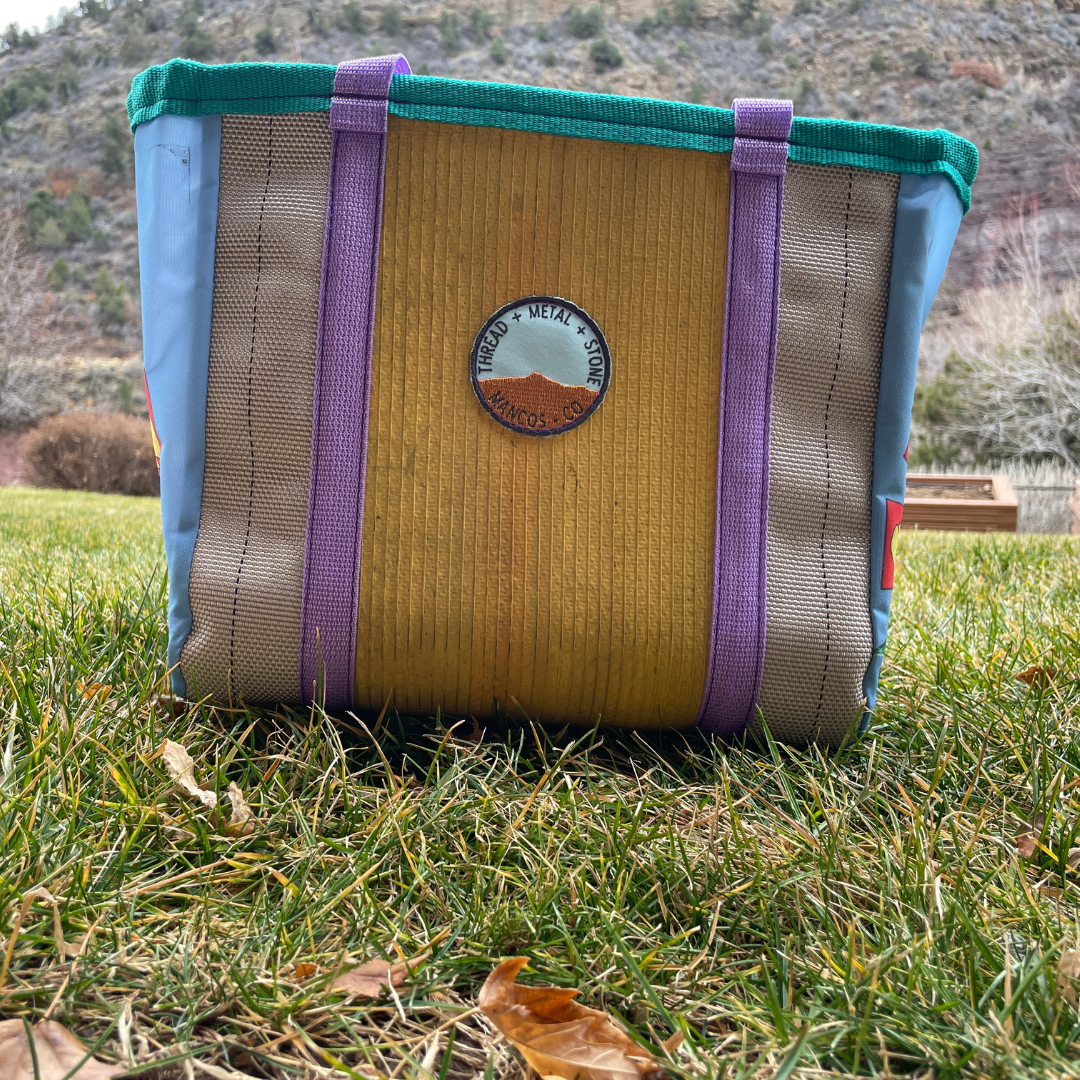 Artist Collaboration: Joe Philpott Repurposed Fire Hose Tote - Medium