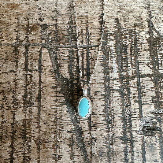 Paperclip Chain Turquoise Necklace